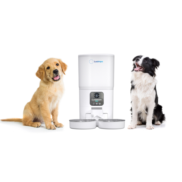 LUSIMPO Smart Dual Pet Feeder with Camera, Double Bowls, 7L, White - Image 8