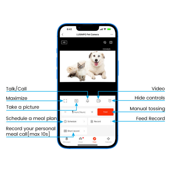 Lusimpo Pet Camera with Treat Dispenser - Image 5
